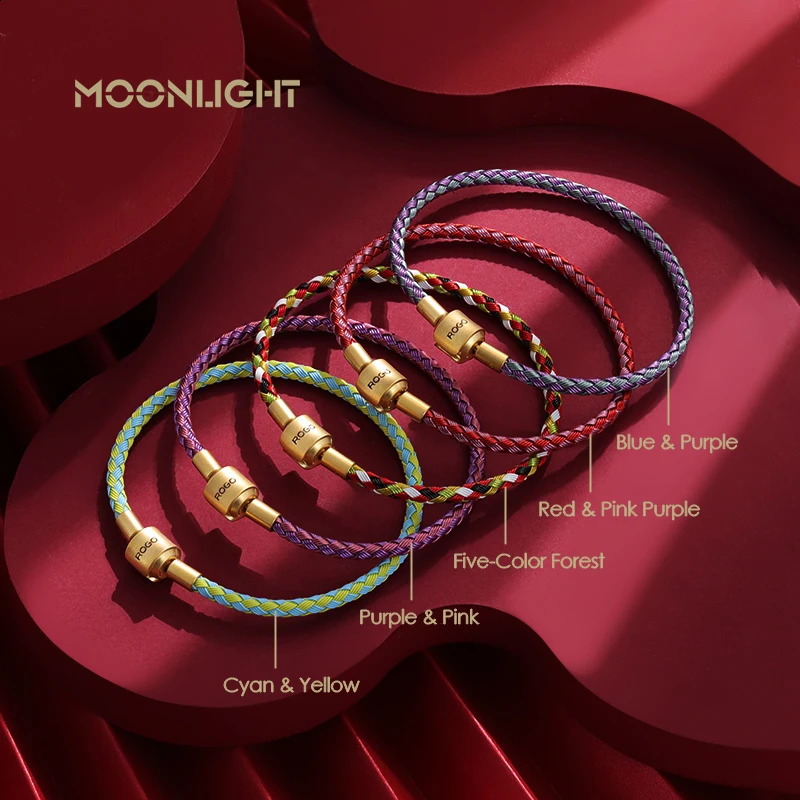 2025 Classic n Sang Charm Bracelet Womens Stainless Steel Braided Fashion Jewelry Gift 12 Colors 250415