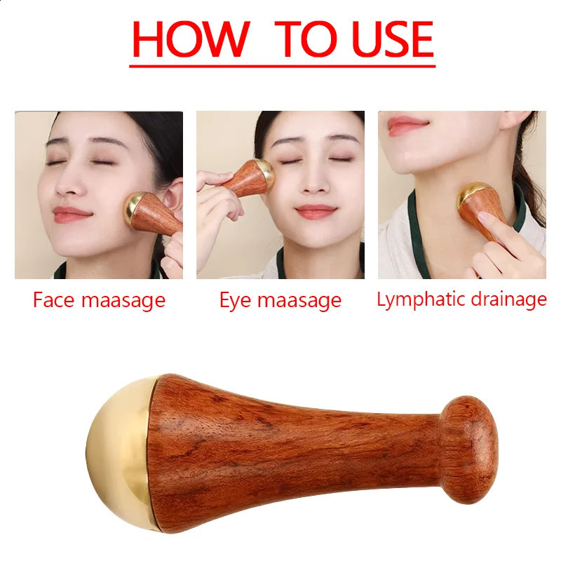 Guasha Massage Tool Face Gua Sha Face Copper Wood Scraping Stick Kansa Hammer Face and Foot Massage 250418