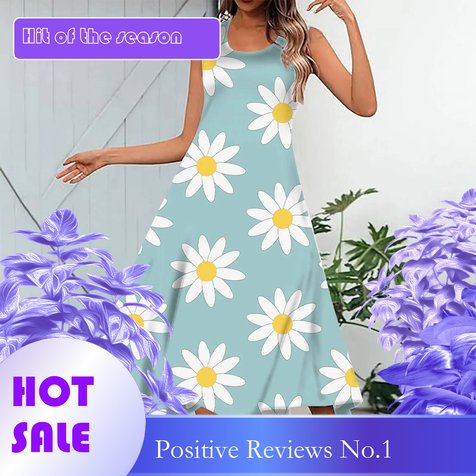 Dongdumaoyi Summer Women Sling Long Casual Print Loose Elegant Sleeveless Beach Dress Fashion Sexy Round Collar Girls Clothes