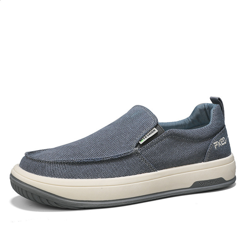 Mens Breathable Casual Canvas Slip Shoes Comfort Slip-on Loafer Soft Penny Loafers for Men Lightweight Driving Boat Shoes 240606