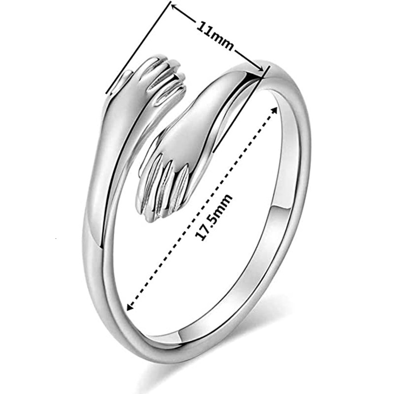 Top Source, niche design, love, warm embrace, titanium steel ring, popular hug, couple, ring