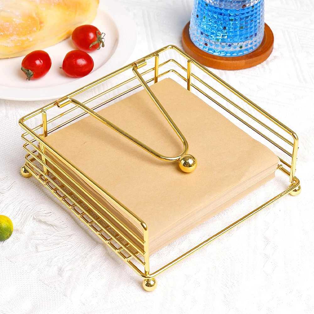 Vintage Square Tissue Box Holder Paper Storage Rack Paper Box Tray Countertop Table Tissue Paper Dispenser Napkin OrganizerM251124