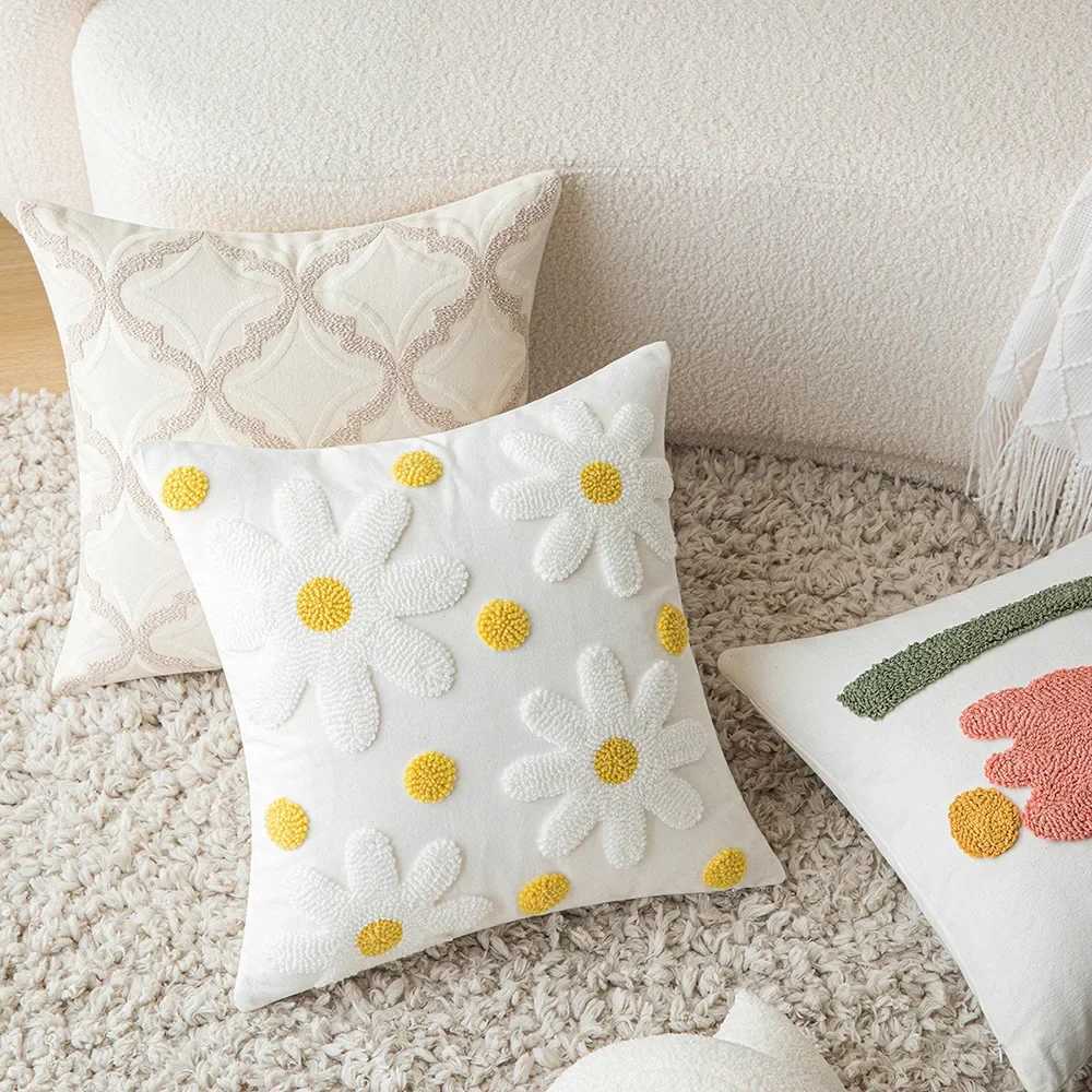 1PCS fashionable jacquard embroidered flower-patterned soft throw pillow cover G251124