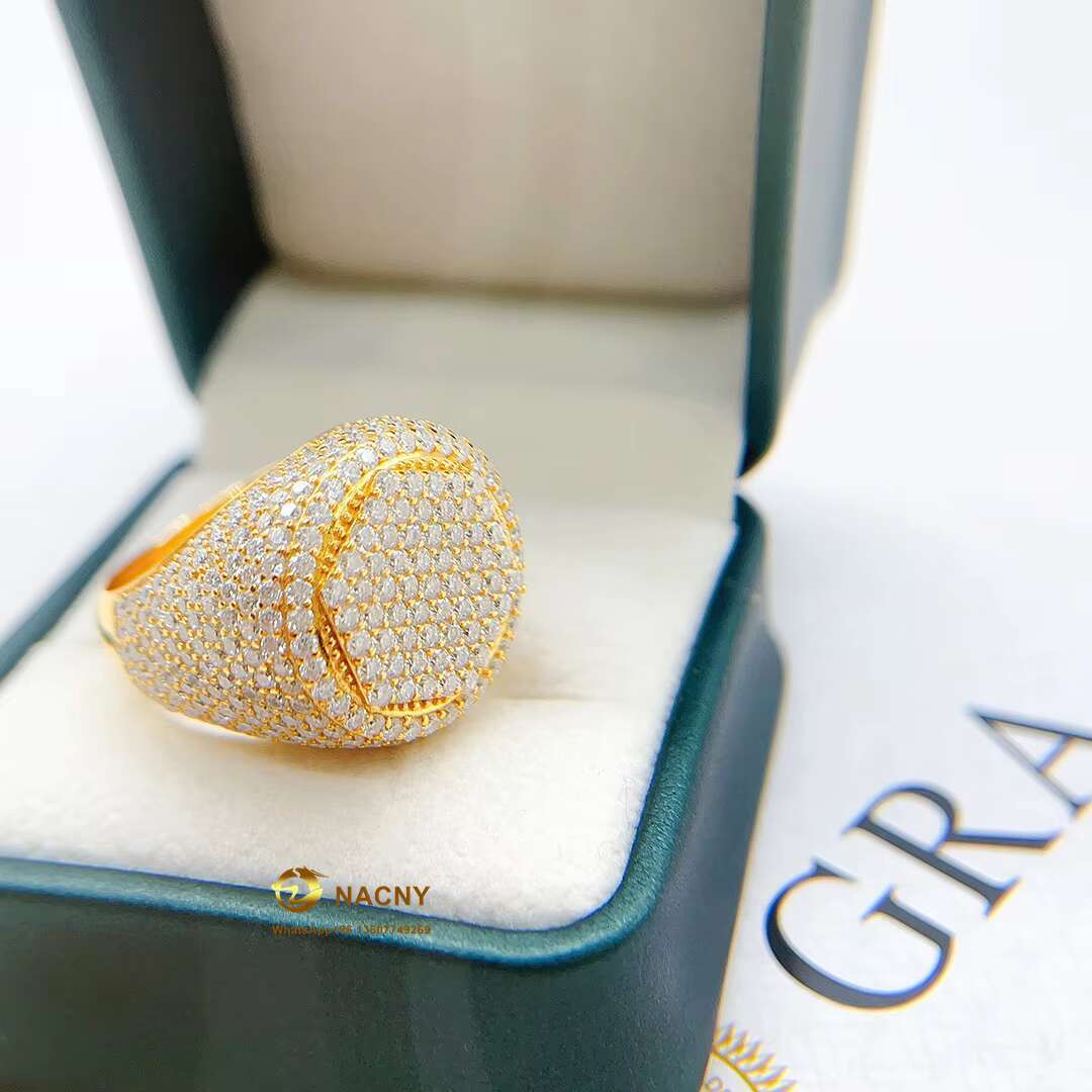New Design Iced Out Hiphop Jewelry VVSMoissanite Diamond 925silver Ring for Men Women