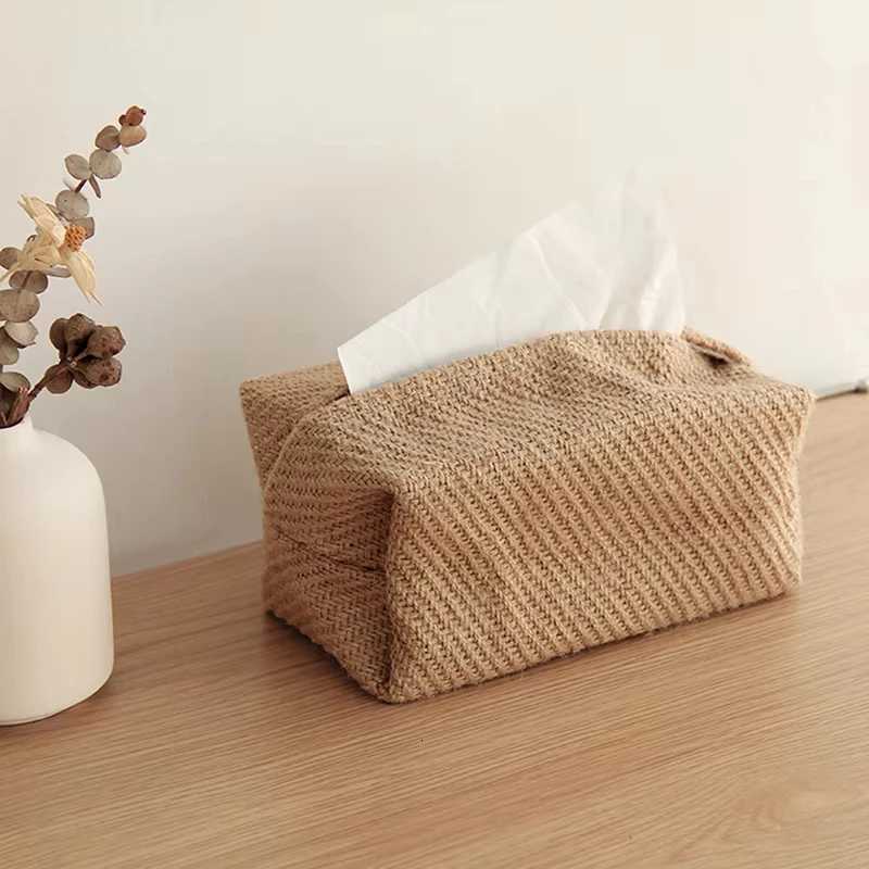 Cotton Linen Cloth Art Tissue Box Holder Rectangle Container Towel Napkin Paper Bag Pumping Box Home Decor Handkerchief Box GiftM251124