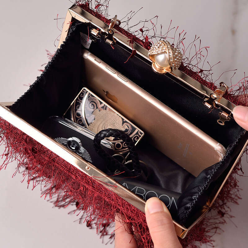 Dinner Bag New Fashion Tassel Evening Handheld Banquet Special Dress Handmade Bag Bags KQ