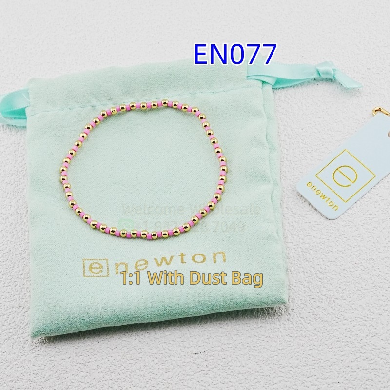 1:1 E-Newton Gold Luxury Jewelry Nature Stone Beaded Gold Bracelet Women Birthday Christmas Gift EN077