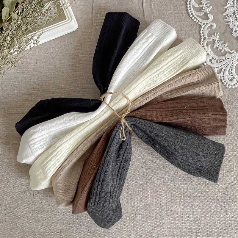 1 Pairs Retro Solid Color Linen Kids Socks Autumn Boys Girls Baby Knee High Long Socks Soft Cotton Warmth Children School Socks G251124