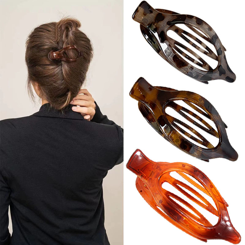 Elegant Oval Hair Accessory: Sturdy Clear PVC Shark Fin Style Hair Pin Collection