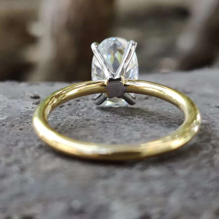 Hot Sell 9K 10K 14K 18K 2.21 CT Cut Colorless Moissanite Solitaire Engagement Ring