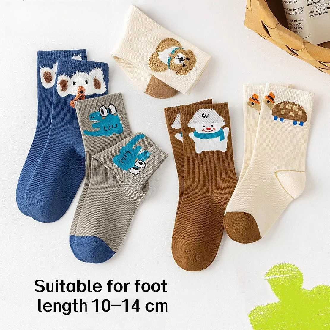 5 Pairs of SOCKS with Random Colors and Elephant Patterns Suitable for Boys Aged 1479CHI ldrensSoc ksWin terWar mSoc ksNew Yea rsGif tSki nFriendlyNon