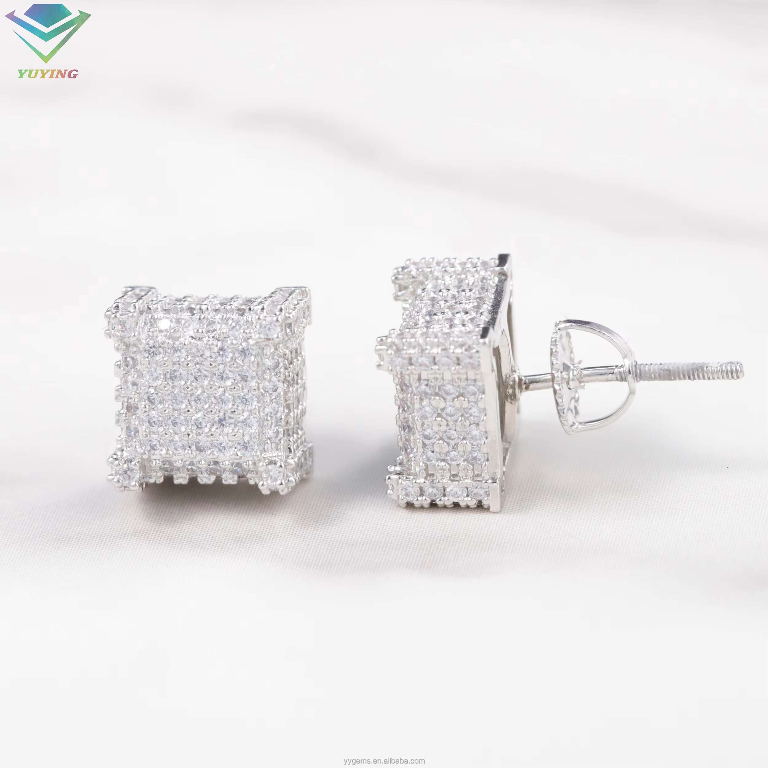 Yu Ying Fashion Stud Earring S925 Silver With Vvs Moissanite Designer Earrings Gold Plated Womens Earrings