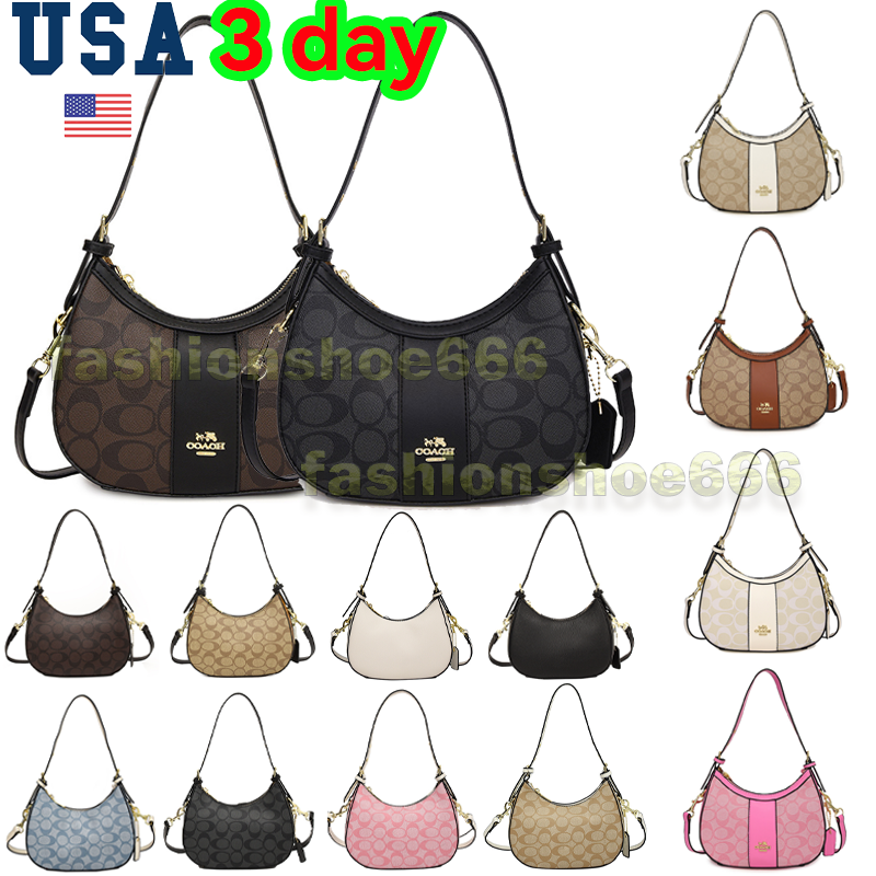 Designer shoulder bag crossbody bag fashionable crescent shaped coacher foreskin shoulder strap hardware design zipper style armpit bag mobile commuting bag, 10A