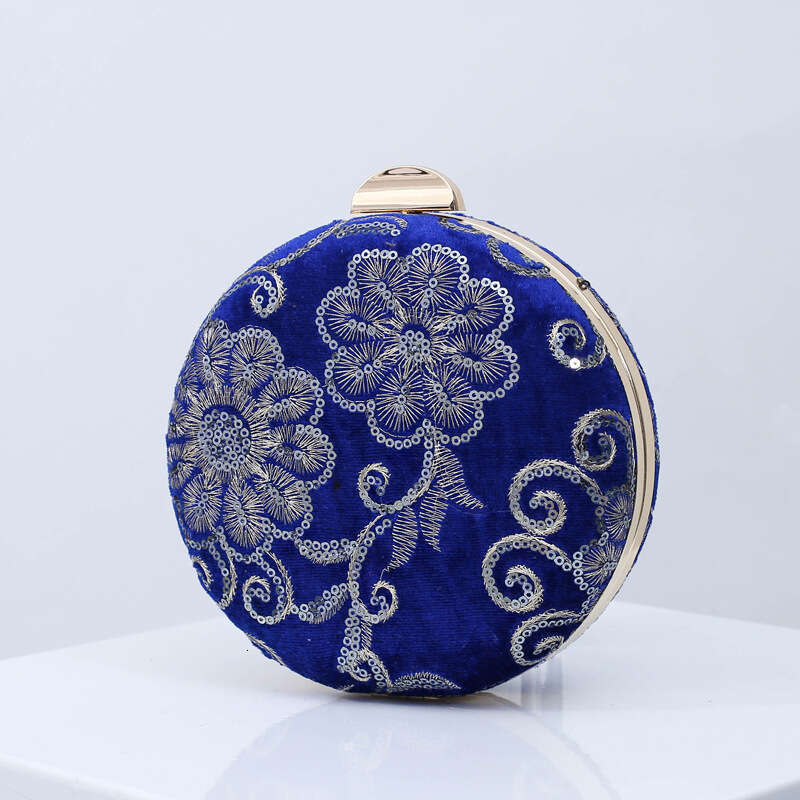Dinner Bag Pearl Embroidered Evening Velvet Cheongsam Women S Handbag Small Round Dress Crossbody Bag Wedding Bag KQ