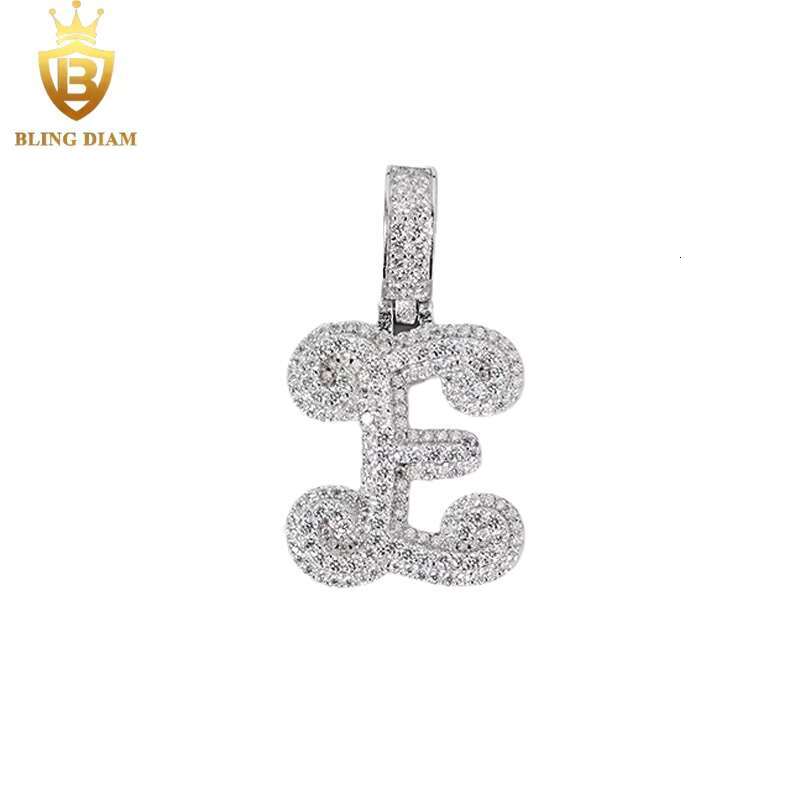 Factory Low Price Hip Hop Jewelry 925 Silver VVS Moissanite E Letter Iced Out Diamond Custom Pendant