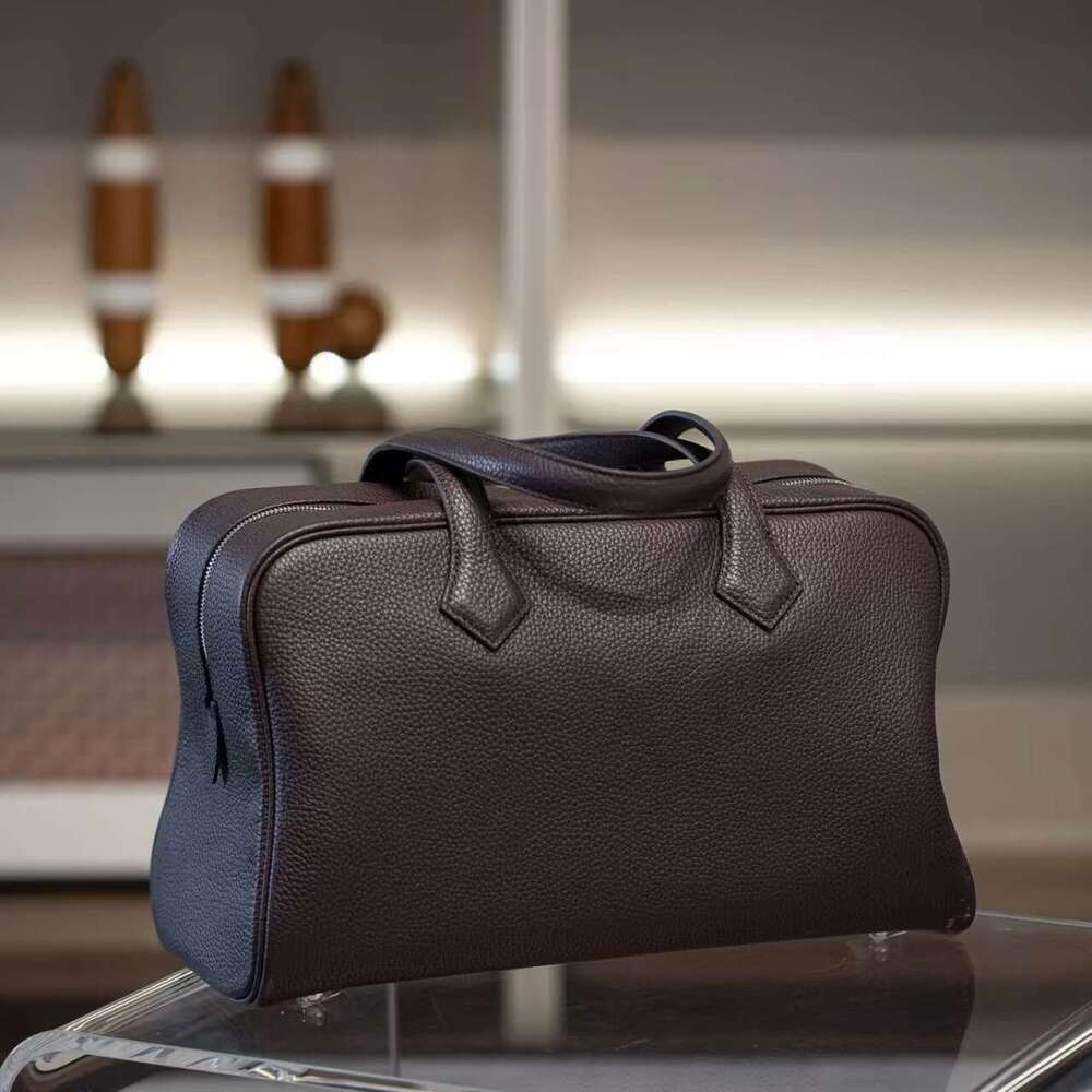 VOAETEC High Quality First Layer TC Cowhide Boston Bagcommuter Travel Light Large Capacity Handbag Casual Versatile