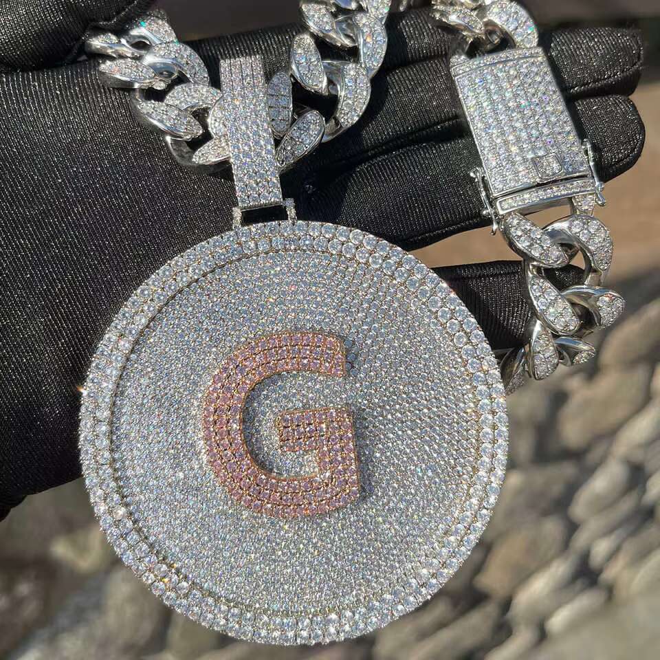 Hip Hop Custom Jewelry Pass Iced Out Vvs Moissanite Dia Manufacturer Sterling Sier Pendant Necklace for Men