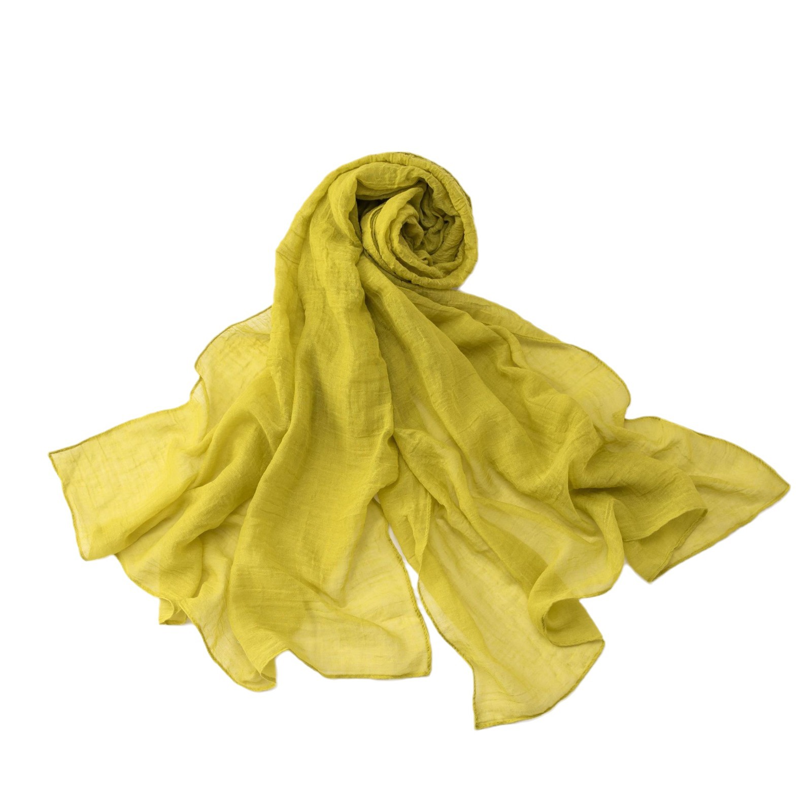 K498 New fashion breathable micro-stretch scarf natural wrinkle soft long scarf solid color scarf