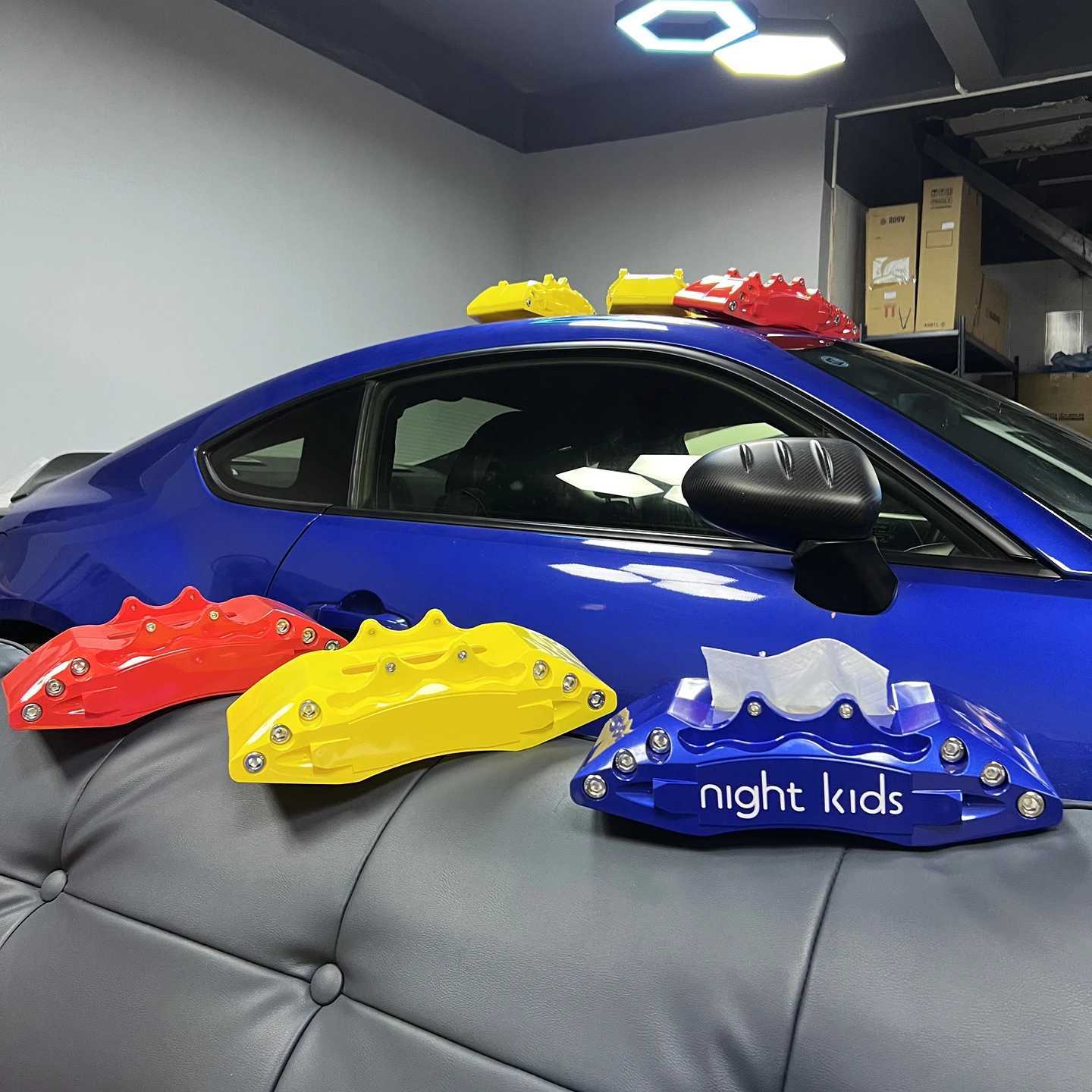 Night Kids Automotive Culture Merchandise - Brake Caliper Style Tissue Box A Must-Have for Auto EnthusiastsM251124