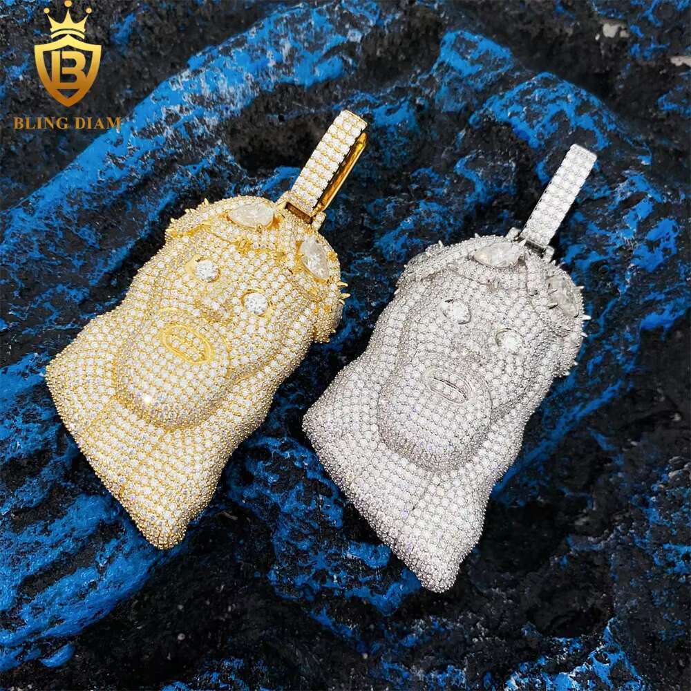 Iced Out Hip Hop Jewelry Jesus Head Pendant Diamond Vvs Moissanite 925 Sterling Silver Glod Plated Ready to Ship