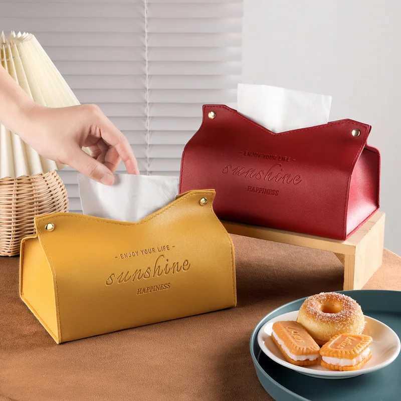 Luxury Leather Tissue Box Cover Modern Home Decor For Kitchen Bathroom Living Room Dining Table Napkin Holder OrganizerM251124