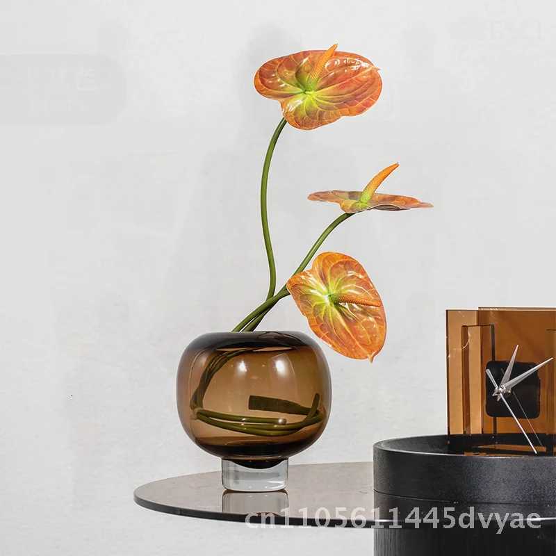Carpenter 13-Light Luxury Glass Vase High-End Living Room Decorations with Pendulum for Flower Arranging Soft Decor Item C251124