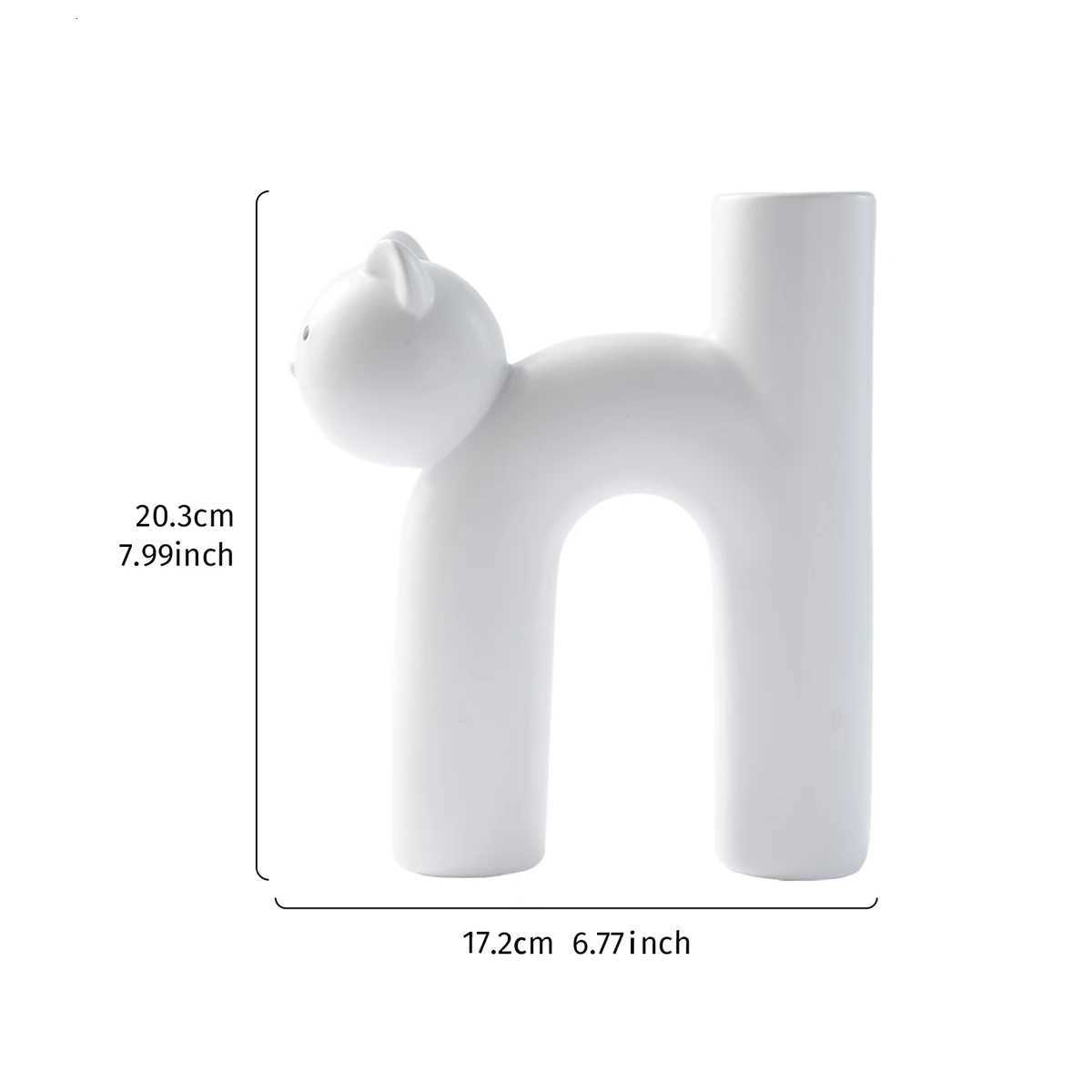 1PC a Nordic minimst design cat-themed decorative vase is suitable for living room study wedding and party decoration C251124