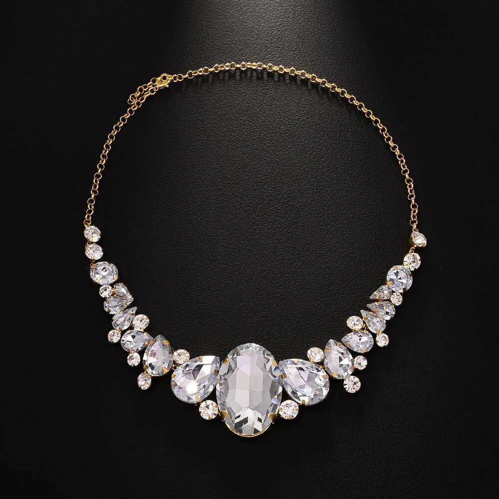 Stonefans Trend Exaggerated Crystal Necklace Wedding Accessories 2025 Fashion Large Rhinestone Collar Choker for Women