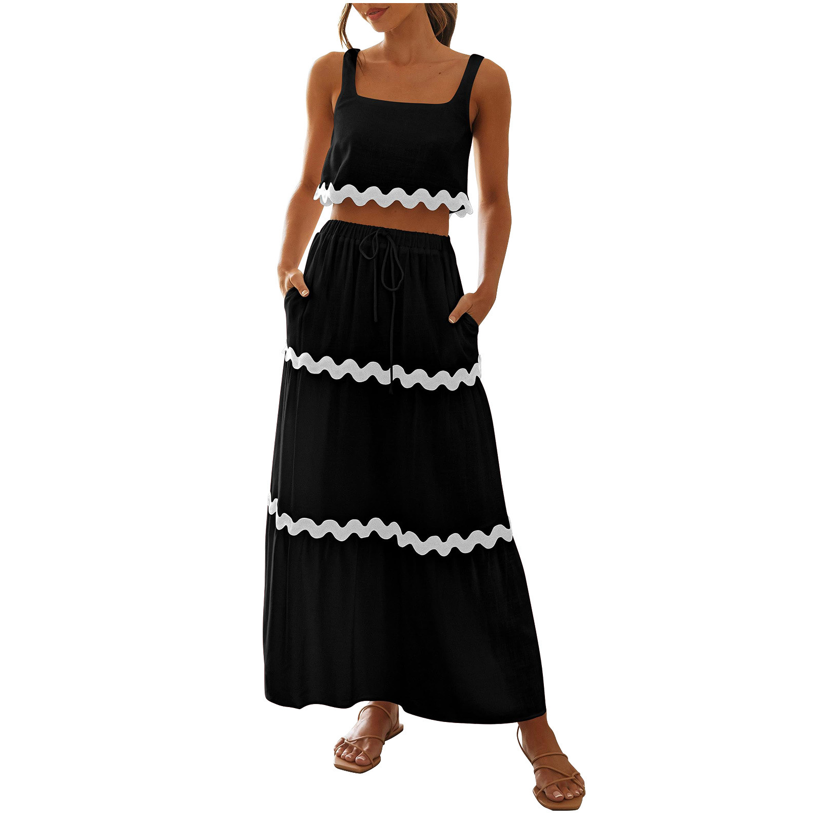 2024 Spring/Summer New Sleeveless Dress Set