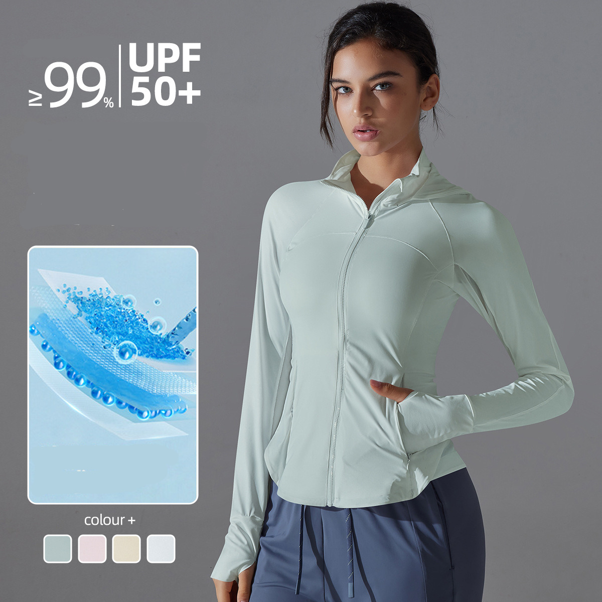 Outdoor loose ice silk, cool feeling, original gauze skin clothing, summer UV resistant jacket, breathable sun protection clothing for women