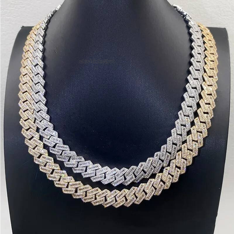 moissanite necklace designer jewelry iced out Cuban Necklace Full Iced Out Hiphop Chain Pass The Dia Test chains for men cuban link chain