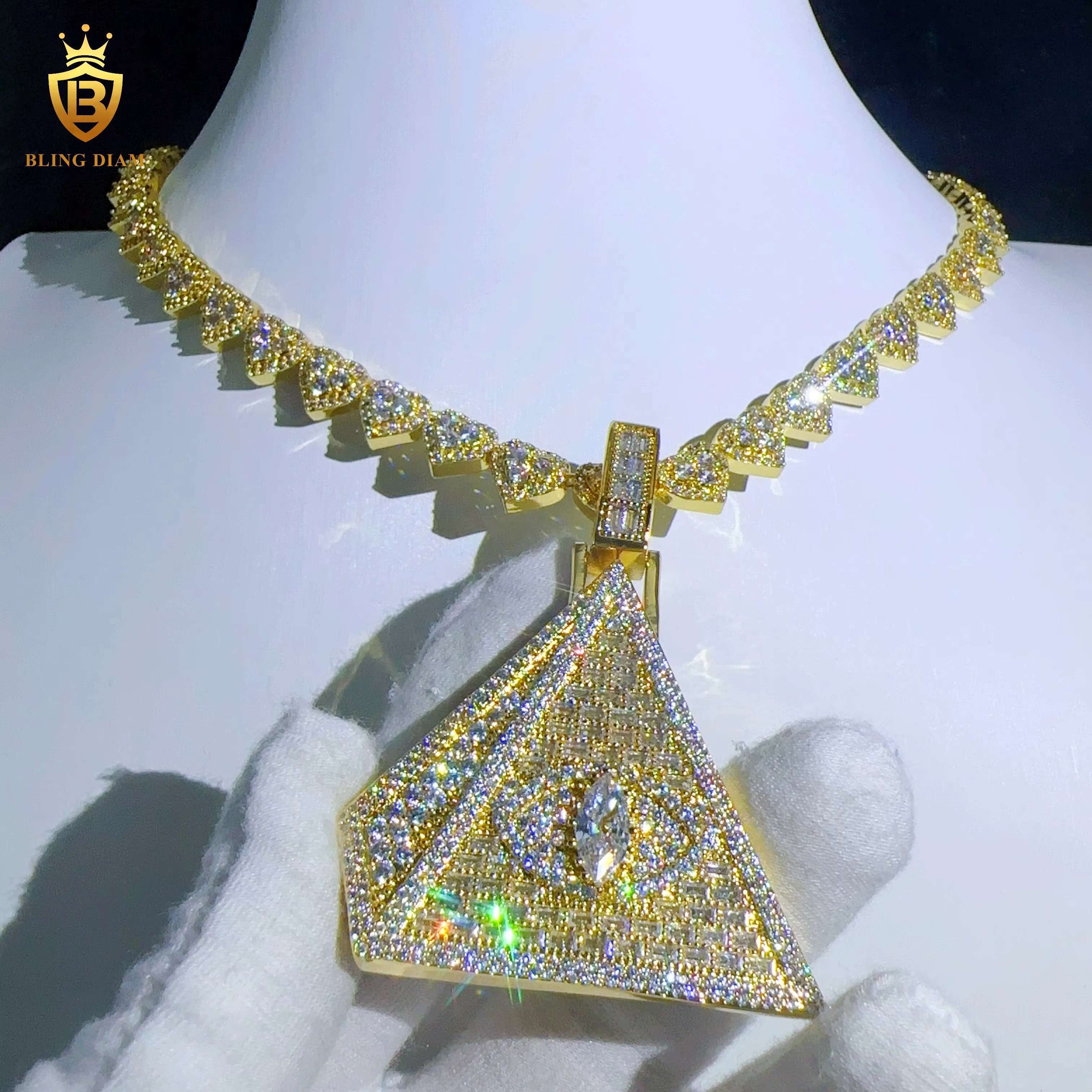 Fine Jewelry Pendant Charms for Jewelry Making VVS Moissanite the Eye of Horus Pendant Iced Out Hiphop Chains for Men