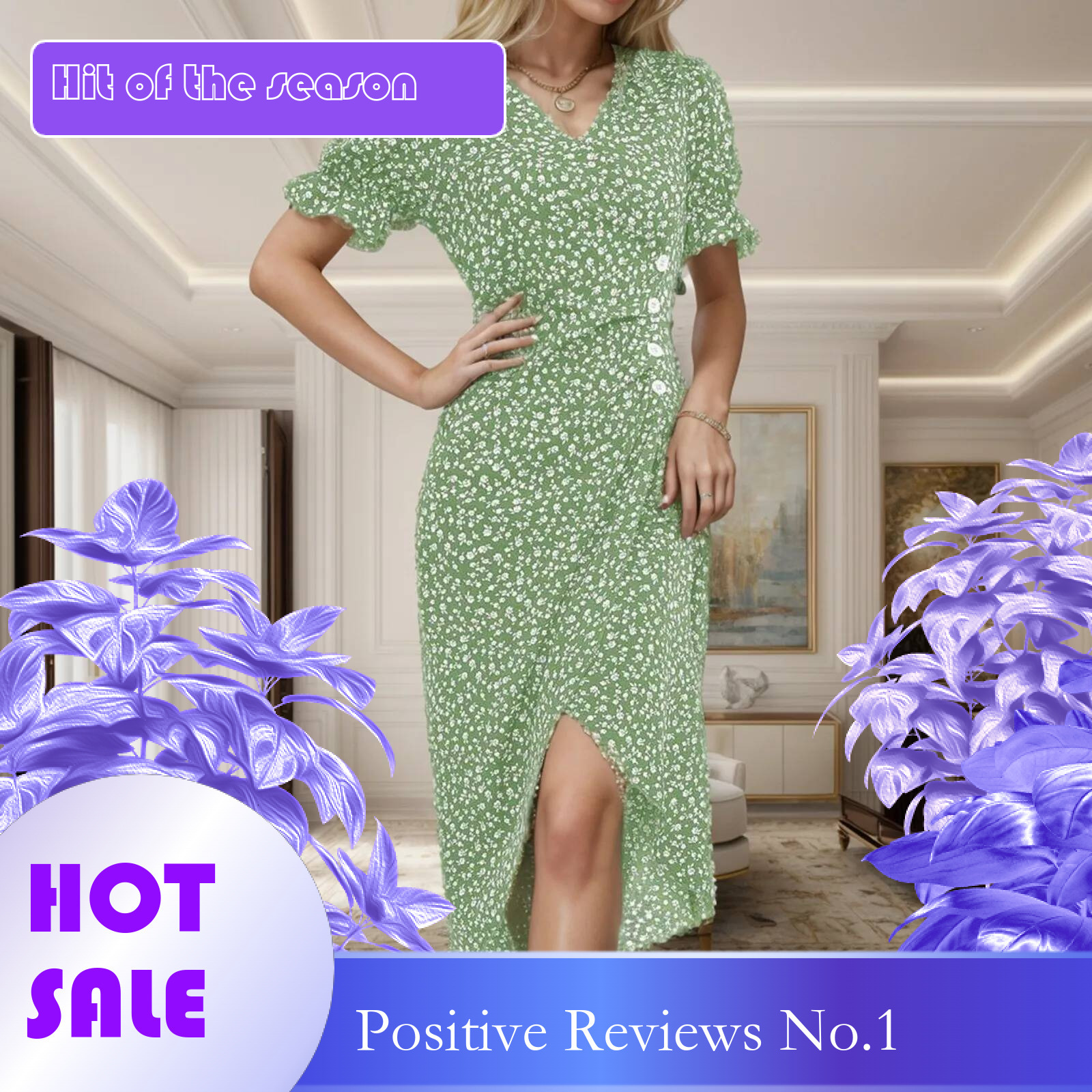 Dongdumaoyi Summer Floral Bodycon Midi Dress For Women V Neck Long Sleeve Ruched Slim Fit Dresses Female Clothing Sexy Vestido Robe