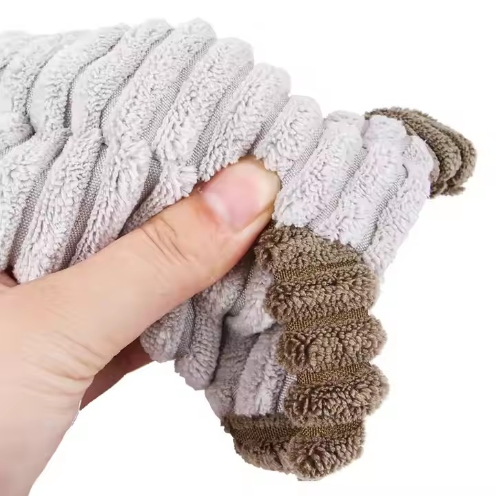 Dog Squeak Toys 3 Pack,No Stuffing Corduroy Dogs Chew Toys for Small Medium Large Breed Chewer Squeaky Toys Durable Puppy Teething Toys E44