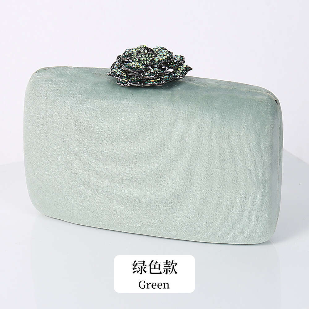 Dinner Bag Strict Selection Of High End Diamond Decoration Banquet Bag Women S Temperament Velvet Cloth Handbag Chain Strip Party Evening Dress Bag KQ