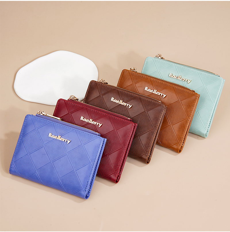 Women's Short Wallet PU Leather with Card Slots Zipper Coin Pocket Cash Organizer for Daily Use, Business, and Travel