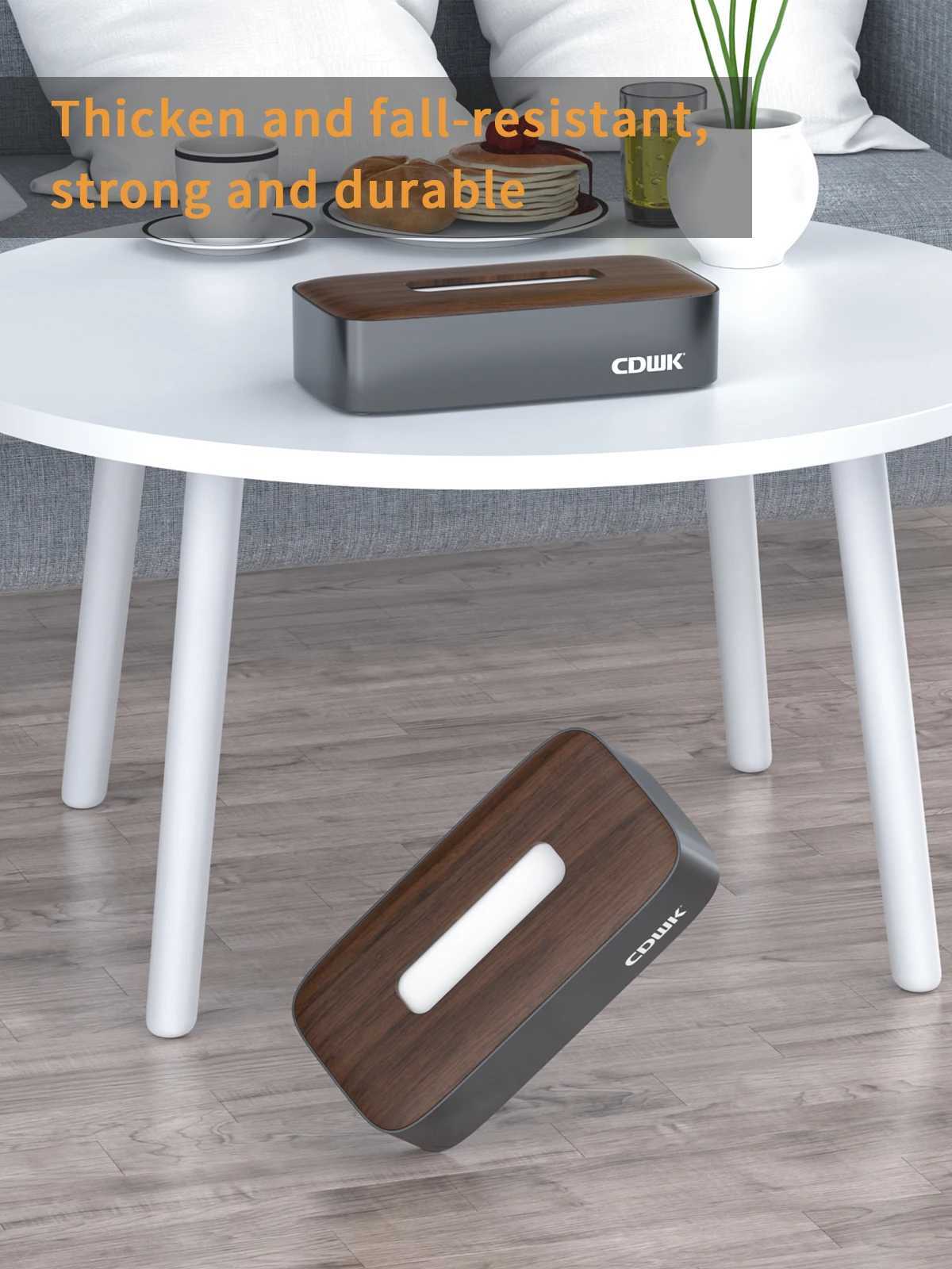 Desktop Tissue Case Wood Grain Napkin Holder Organizer for Bathroom Toilet Car Table Storage Paper Tissue Box DispenserM251124