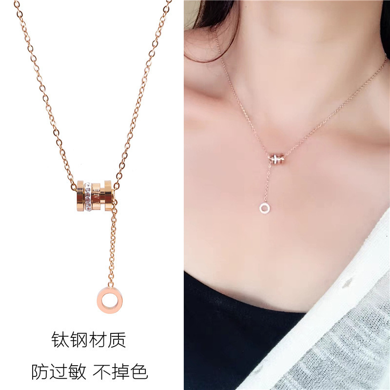 Top source light small waist necklace made of titanium steel that does not fade, niche design, women's neck temperament, collarbone chain pendant