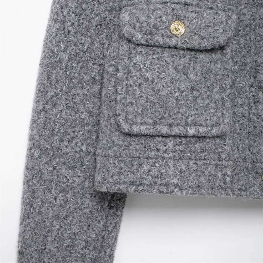 Autumn New Collection Womens Versatile Pearl Leather Short Jacket Coat Single breasted Top J251124