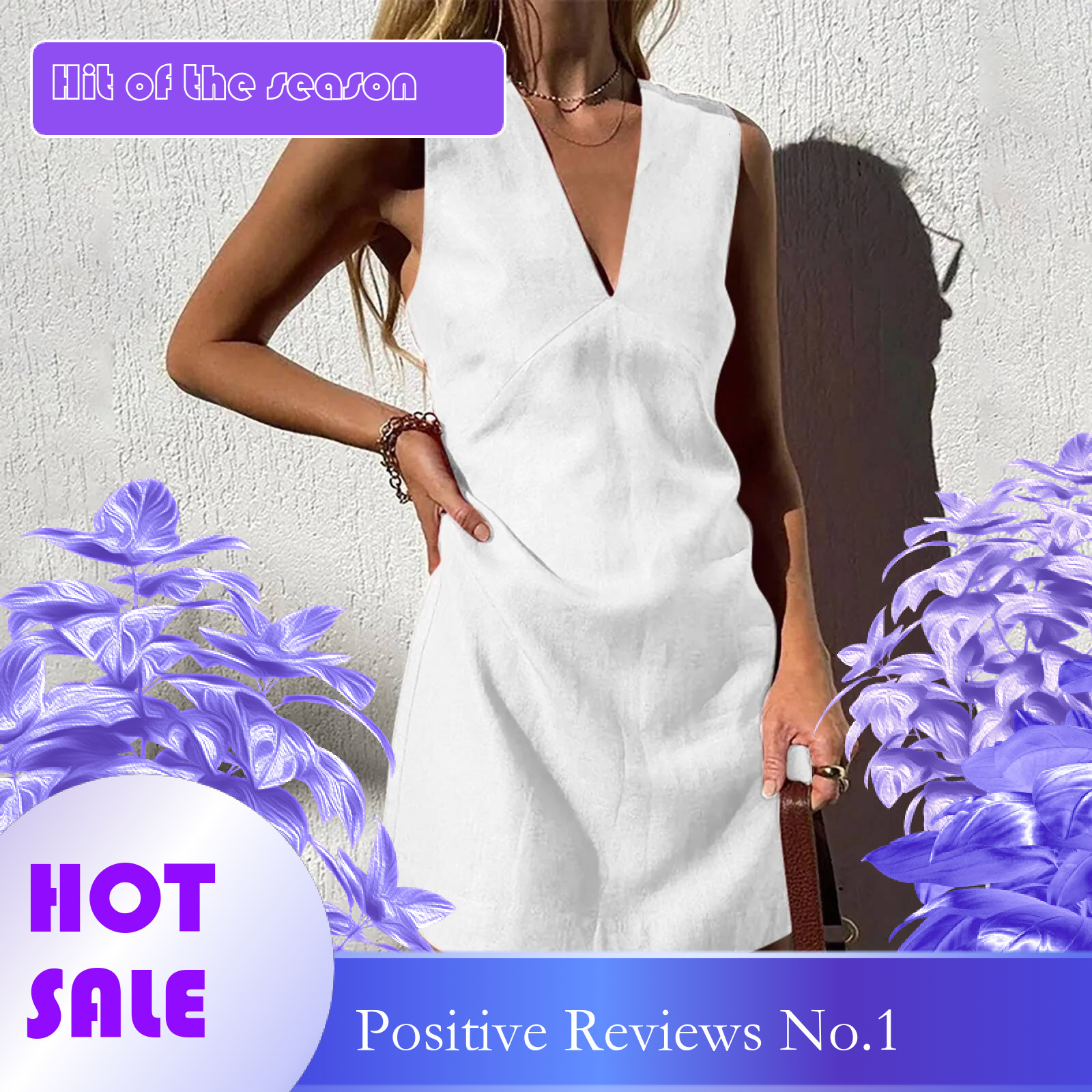 Dongdumaoyi Women S Sexy V Neck Cotton Linen Dress New Solid Color Chic Sleeveless Summer Casual Dresses Female Clothes