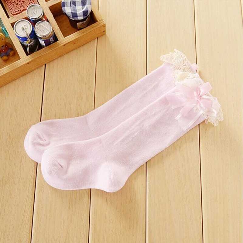 Lawadka 1-5Years Kid Girls Socks Childrens Knee High Socks with Lace Baby Leg Warmers Cotton Princess Style Autumn Winter 2024 G251124