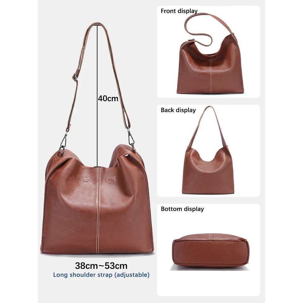 Designer Bag Zency 100% Genuine Soft Hobo Shoulder Women's Handbags Crossbody Bag Designer Underarm Natural Cow Leather Bags