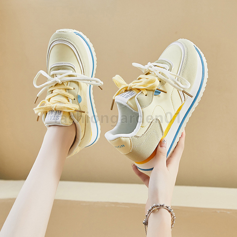 free shipping shoes outdoor running shoes womens trainers vitality sky blue light green butter yellow designer sneakers suede leather platform womens 