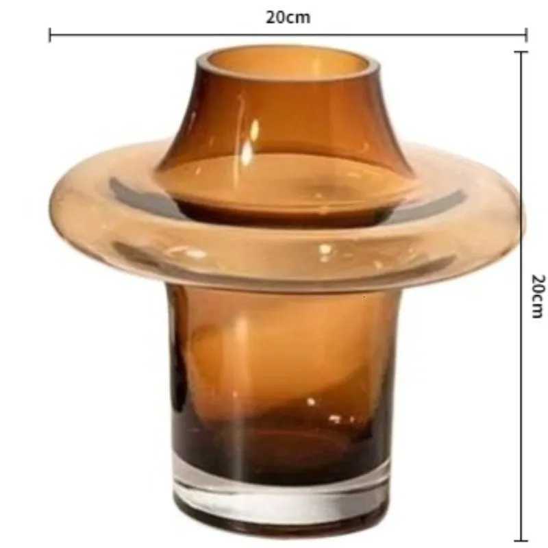 Luxury Artistic Vintage Glass Vases Creative Clear Handmade Oval Flower Planters Smooth Modern Simple Personal Home Decor C251124