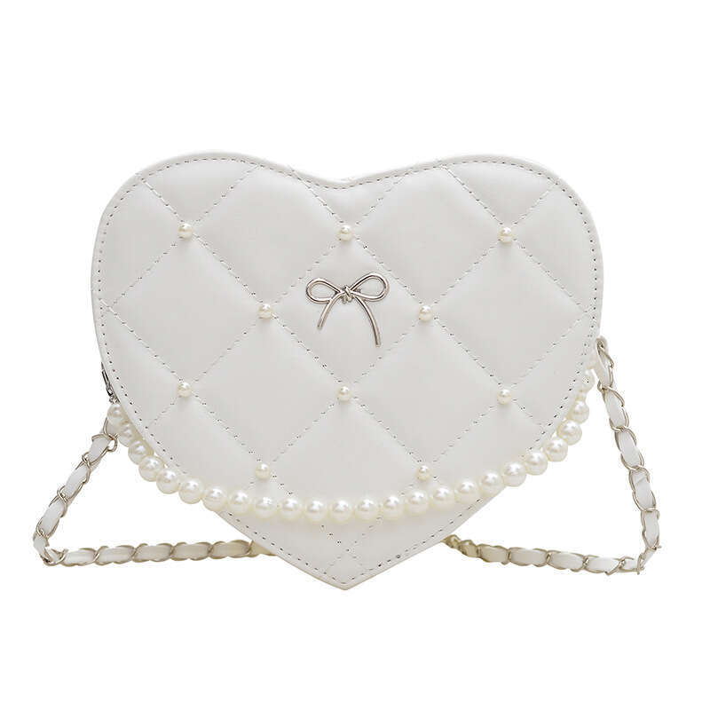 Mini Bag Designer women's handbag New Small Fragrant Style Ling Grid Chain Love Shaped Cute Crossbody Women's Commuter Bag