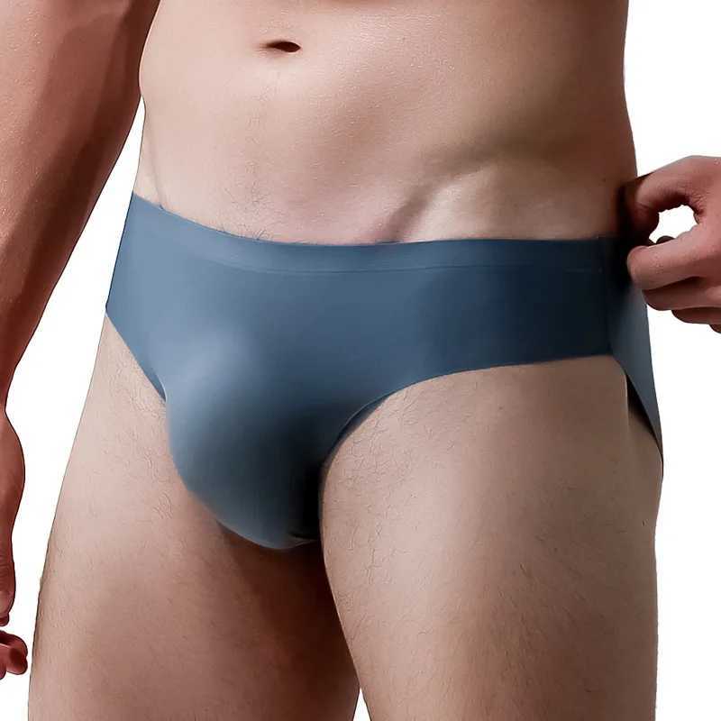 New Arrival Hot selling ice silk sexy underwear mens underwear 3D seamless integrated breathable thin section underwear mens bikini slip home new Z250