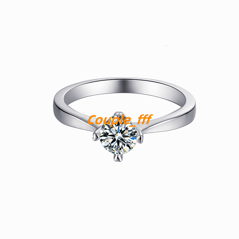 New Trendy Anniversary White Gold Plated 925 Sterling Silver Engagement Moissanite Rings Jewelry