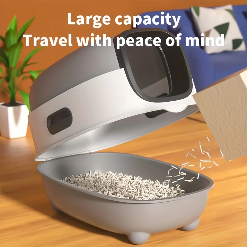 1pc 40lbs/18kg Cat Litter Box - Spacious, Foldable, Top-Entry Design, Anti-Splash &Odor-Control, ldeal for Multi-Cat Homes