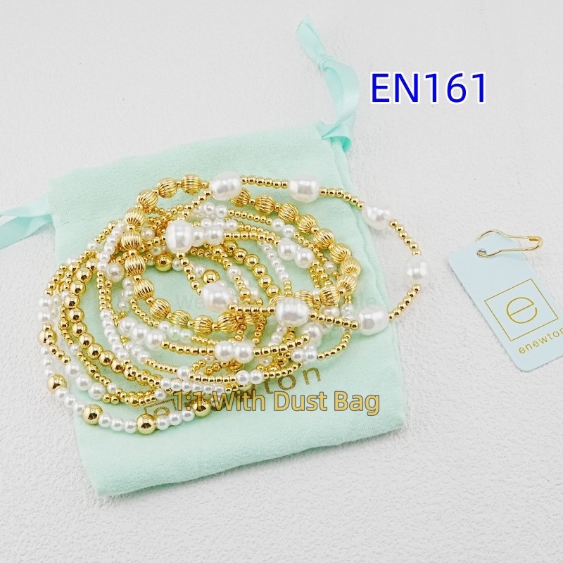 hallofriend Enewton Brand Gold Beaded Cross Bracelet Jewelry Bijoux de Luxe Birthday Christmas Gift EN161