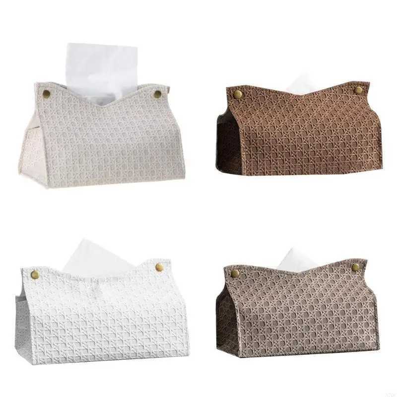 Tissue Box Cover Modern PU Leather Rectangular Tissue Box Holder for BathroomM251124